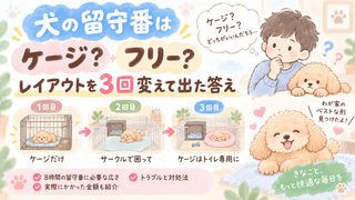 犬の留守番はケージ?フリー?レイアウトを3回変えて出た答え